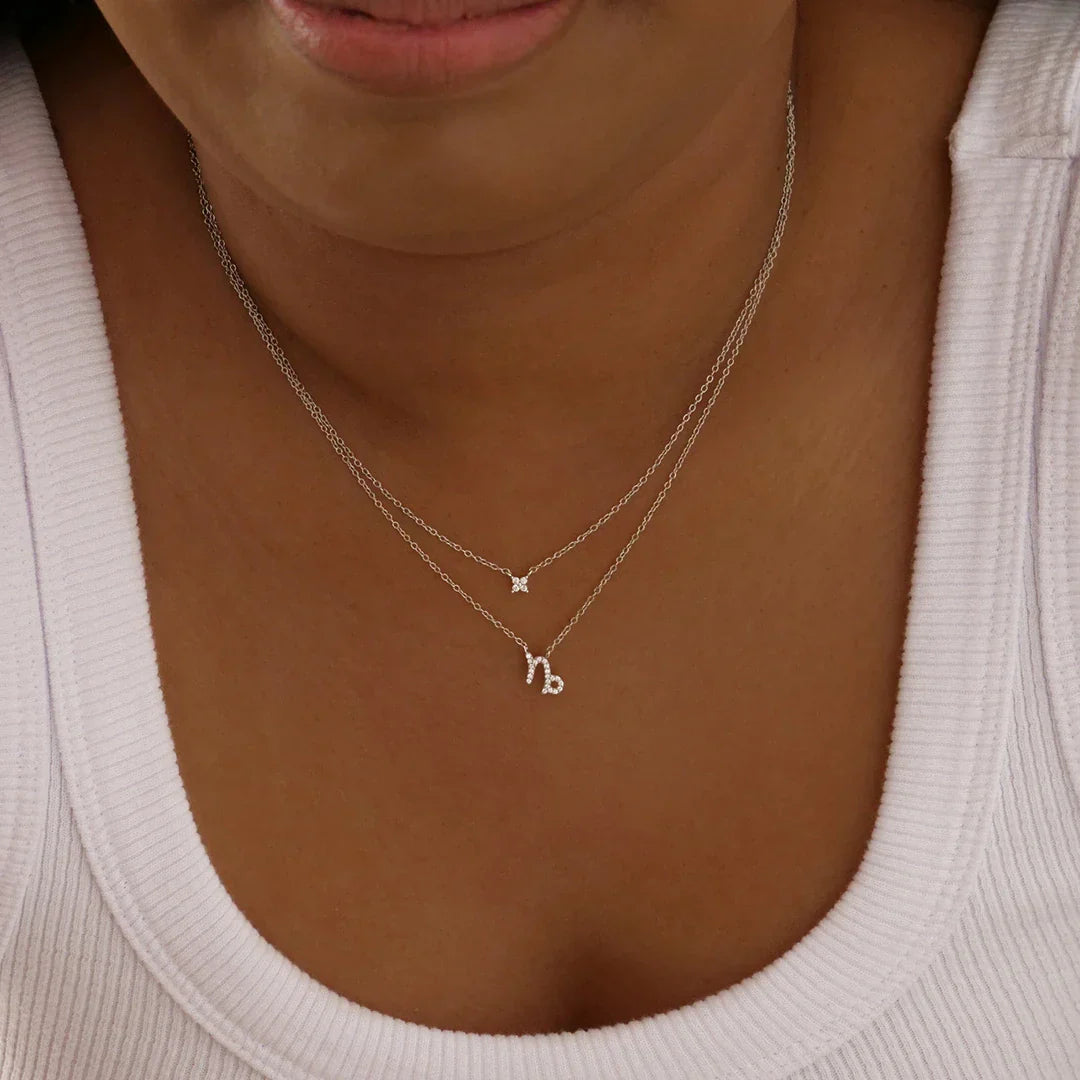 0.20 Carat Round Lab-Grown Diamond Capricorn Zodiac Pendant Necklace 9