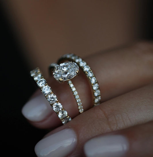 1.21 CT Oval Cut Pave CVD E/VS1 Diamond Engagement Ring 17