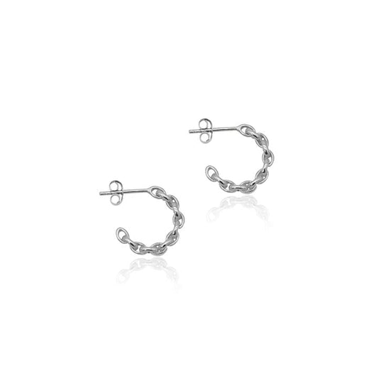 Chain C Shaped Hoop Earrings 2