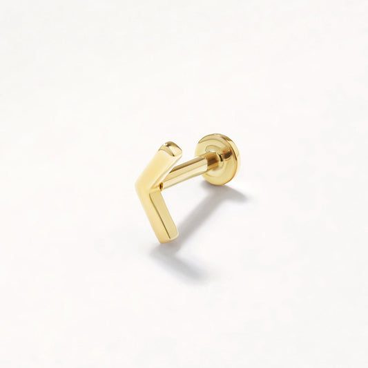Sleek Chevron Gold Single Stud Earring 1