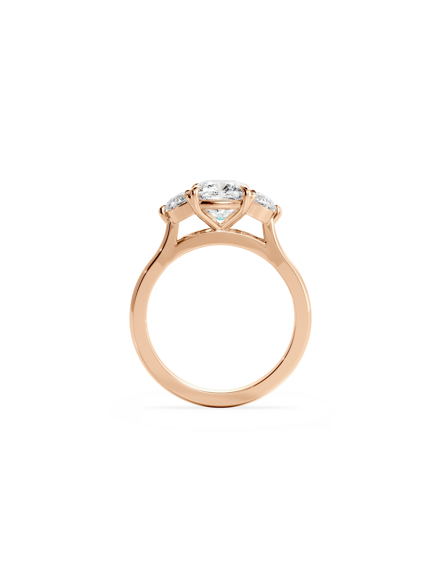 Three Stone-Cushion Lab Grown Diamond Engagement Ring