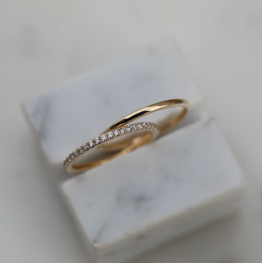 0.25 TCW Round Lab-Grown Diamond Half Eternity Band in Gold 2