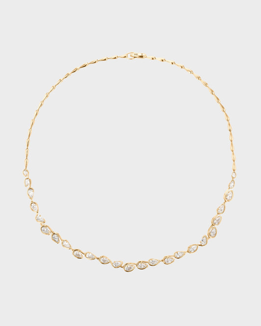 1.0 TCW Pear Shaped Tennis Diamond Corridor Necklace 2