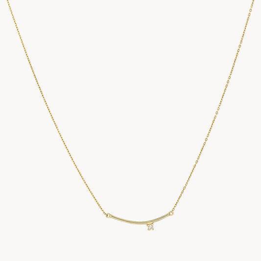 Radiant Elegance: 0.01 TCW Round Lab-Grown Diamond Bar Necklace 2