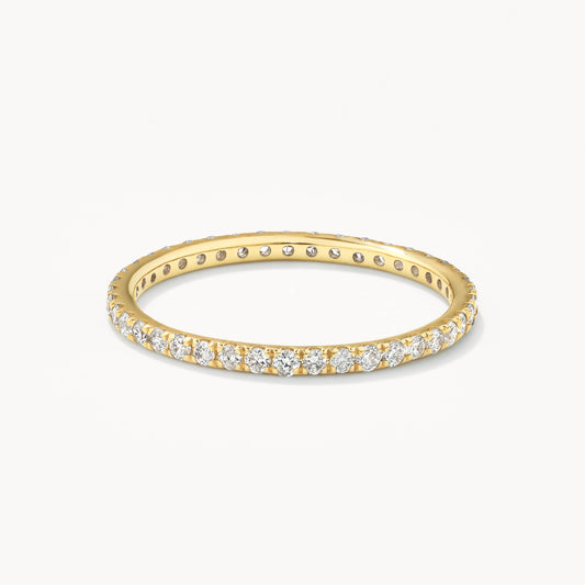 1.10 TCW Round Lab Grown Diamond Eternity Gold Wedding Band 1
