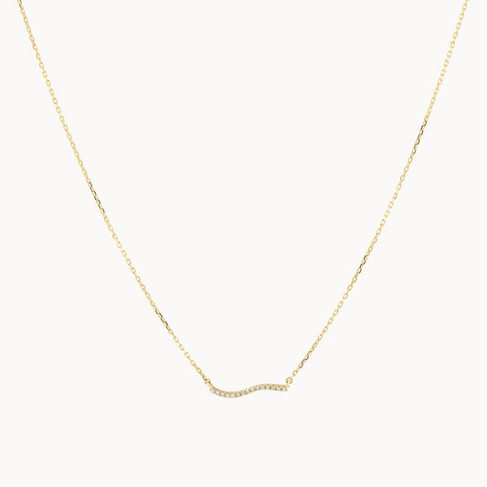 Elegant 0.035 TCW Round Lab-Grown Diamond Wave Necklace 2