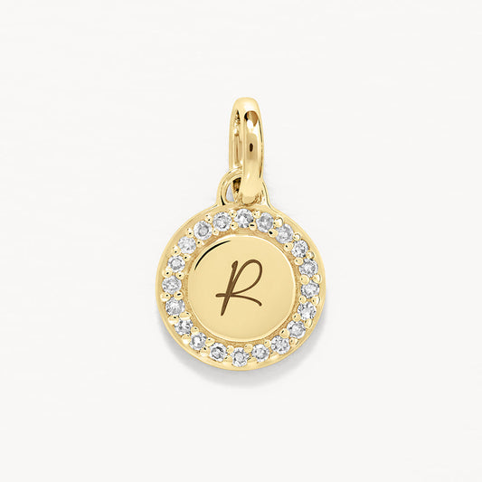 Radiant Round Lab Grown Diamond Initial Pendant - 0.07 TCW 1