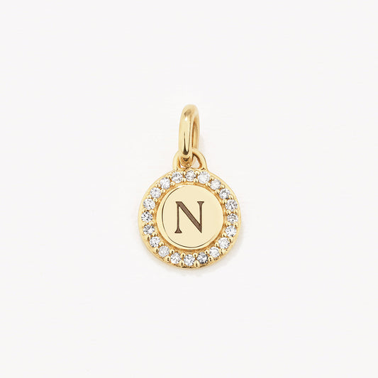 Radiant Round Lab Grown Diamond Initial Pendant - 0.07 TCW 2