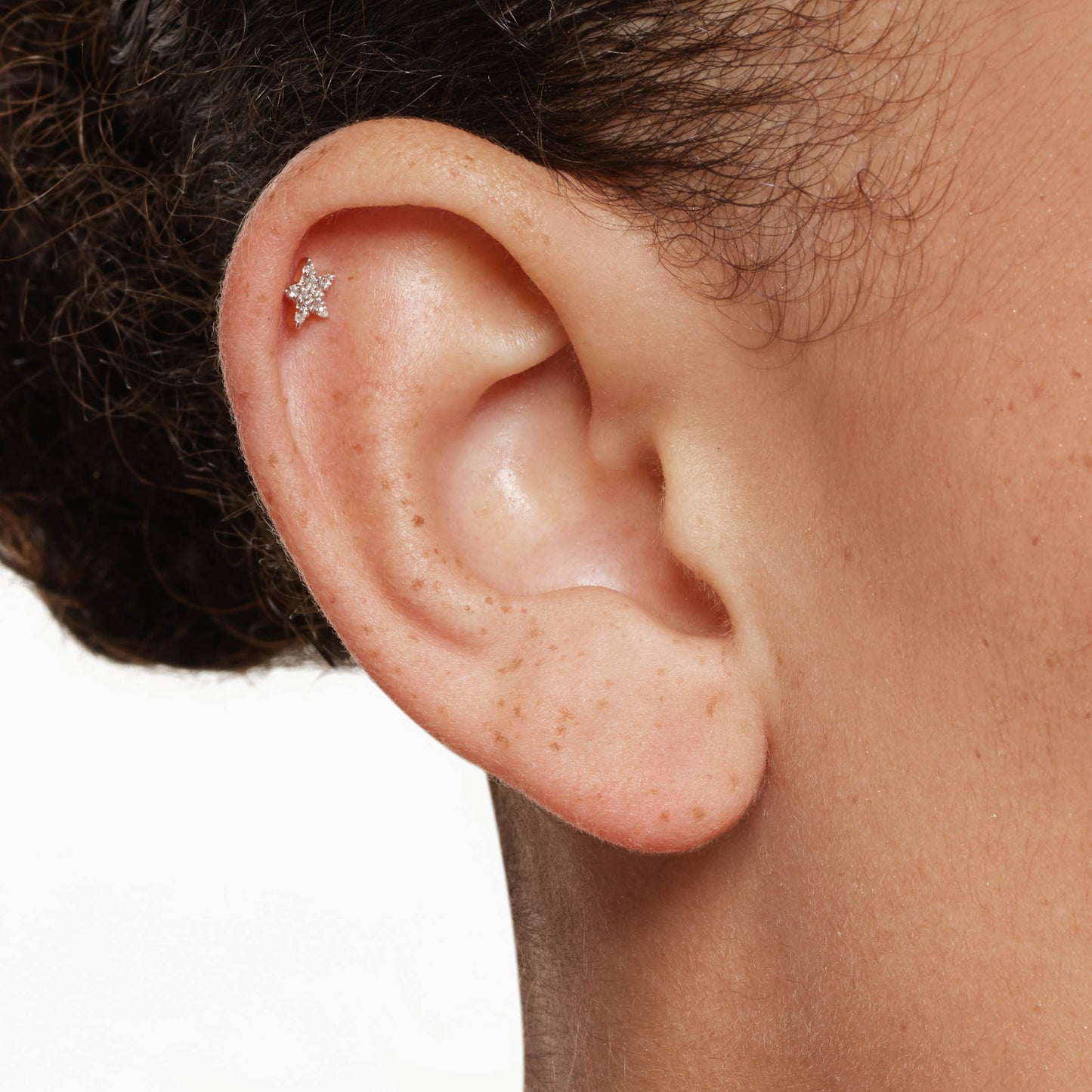 0.042 TCW Round Lab-Grown Diamond Star Stud Earrings 6