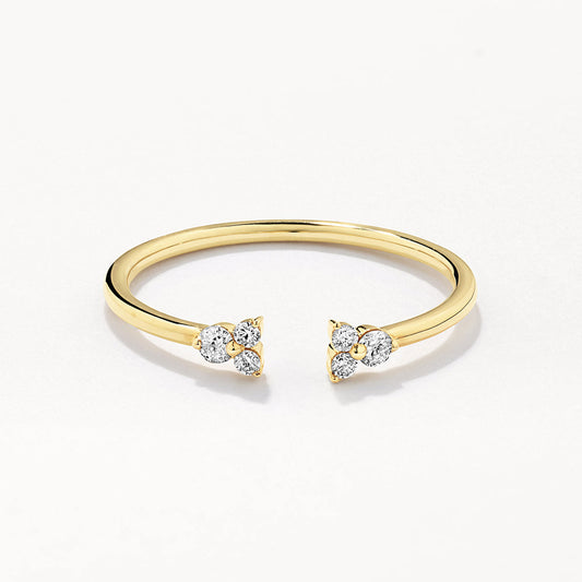 Radiant Elegance: 0.09 TCW Round Lab Grown Diamond Open Wedding Band 1