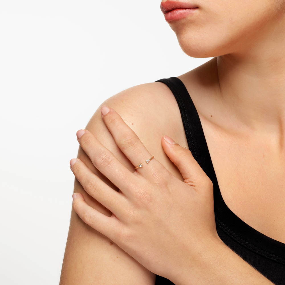 Radiant Elegance: 0.09 TCW Round Lab Grown Diamond Open Wedding Band 6