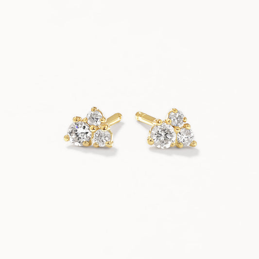 Exquisite 0.10 TCW Round Lab Grown Diamond Trio Stud Earrings 1