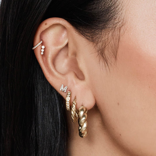 0.06 TCW Round Lab Grown Diamond Trio Stud Earrings 2