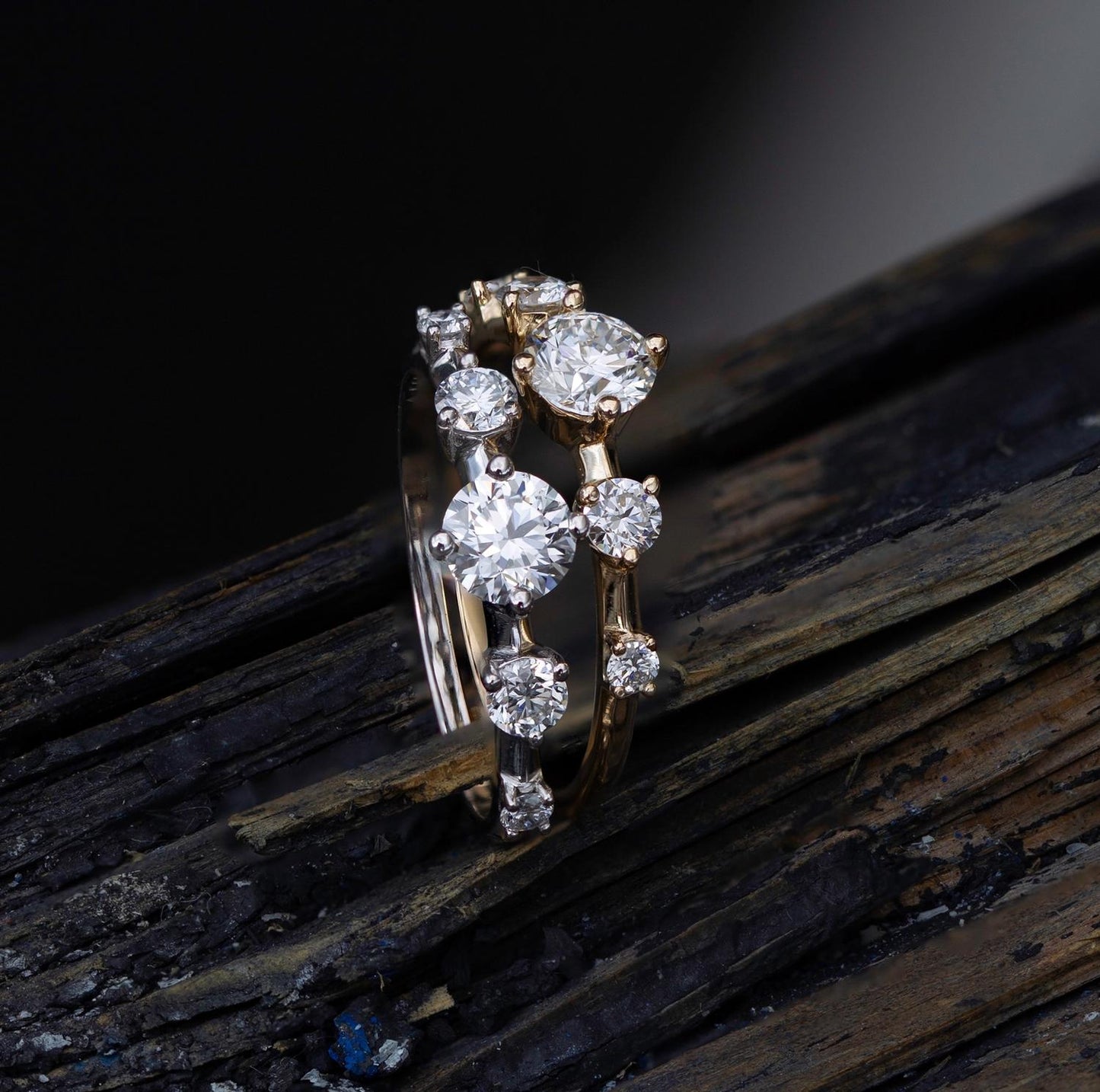 0.80 TCW Round Lab Grown Diamond Five Stone Wedding Band 15