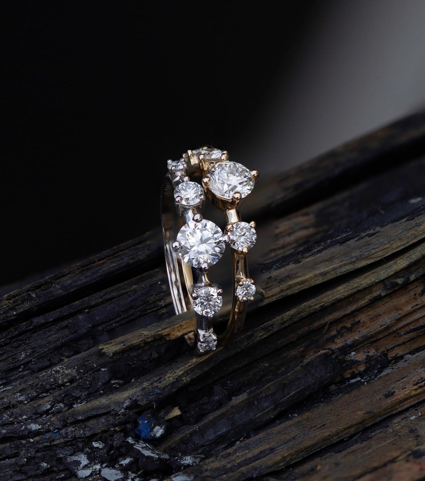 0.80 TCW Round Lab-Grown Diamond Five Stone Wedding Band 12