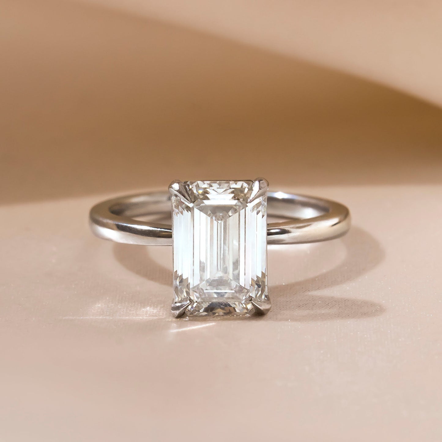 Solitaire-Emerald Lab Grown Diamond Engagement Ring