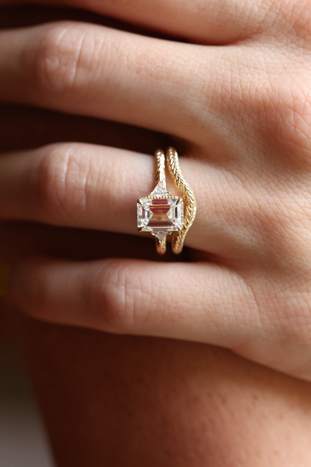 Solitaire Cathedral- 1.8 CT Cushion Lab Grown Diamond Wedding Band