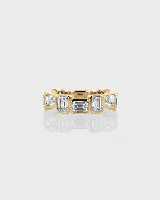 Unique Deco 0.50 TCW Emerald Lab Grown Diamond Wedding Band 1