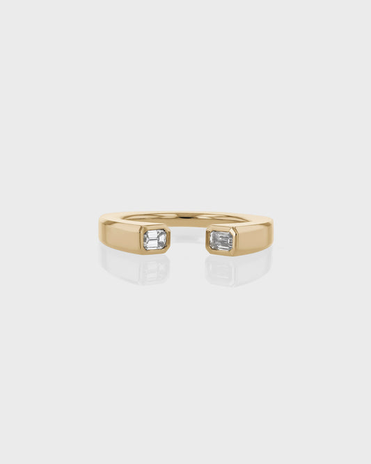 0.50 TCW Emerald Lab Grown Diamond Open Embrace Wedding Band 1