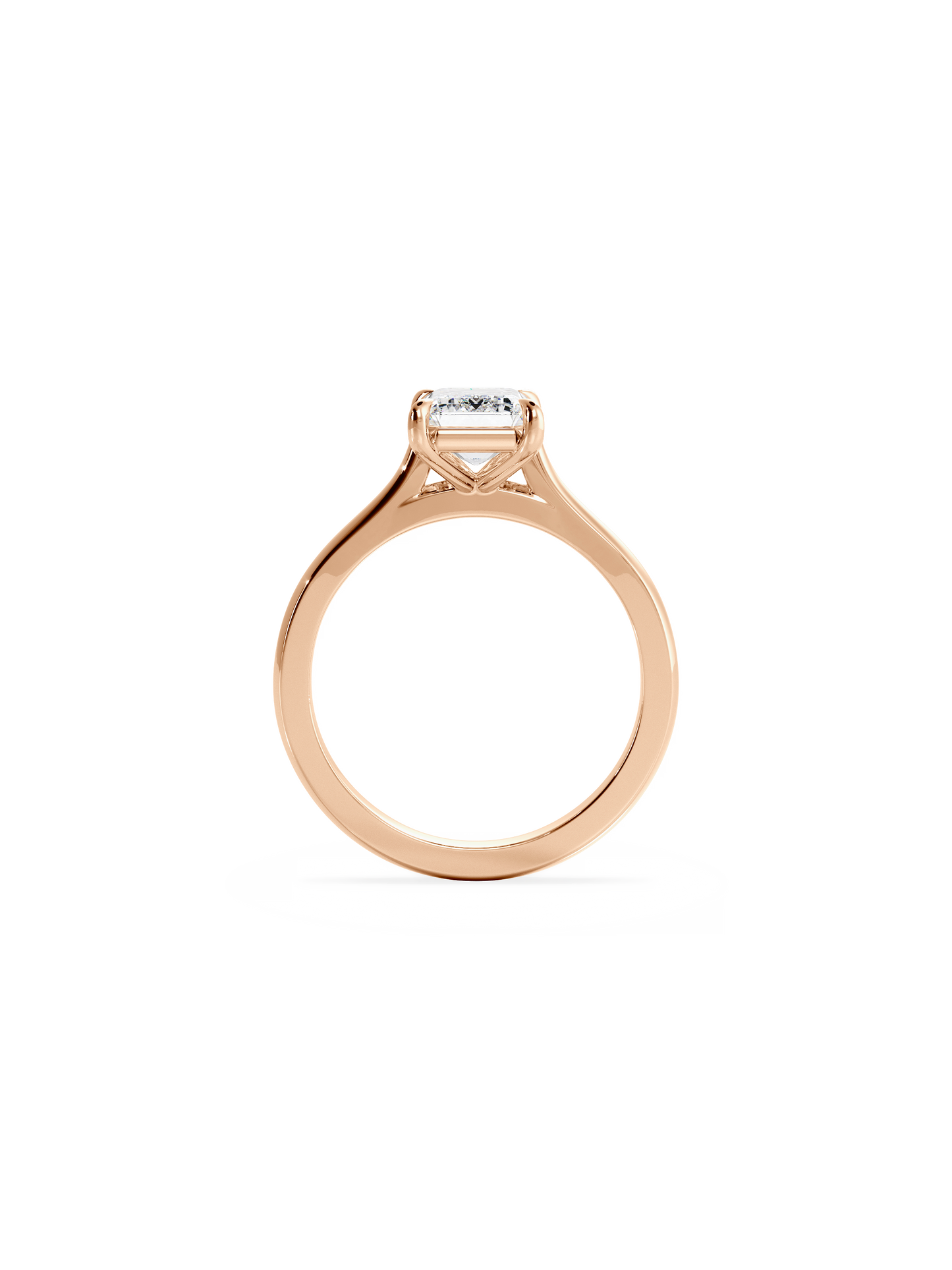 Solitaire & Cathedral-Emerald Lab Grown Diamond Engagement Ring