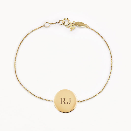 Personalized Gold Round Charm Bracelet 2