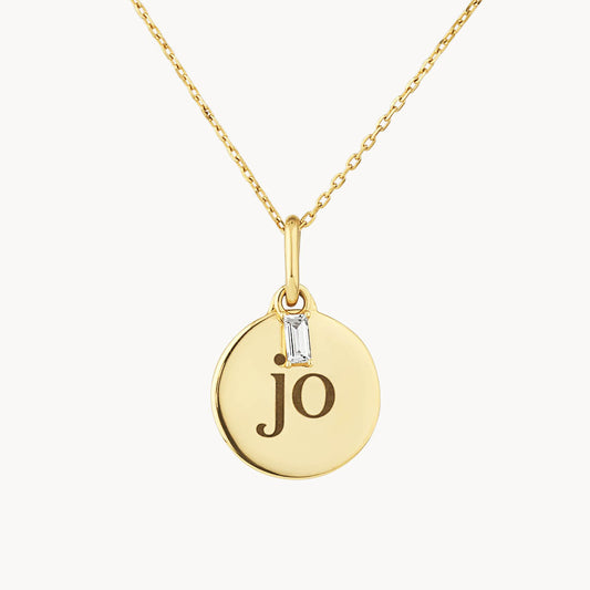 Radiant 0.06 TCW Baguette Lab-Grown Diamond Initial Necklace 1