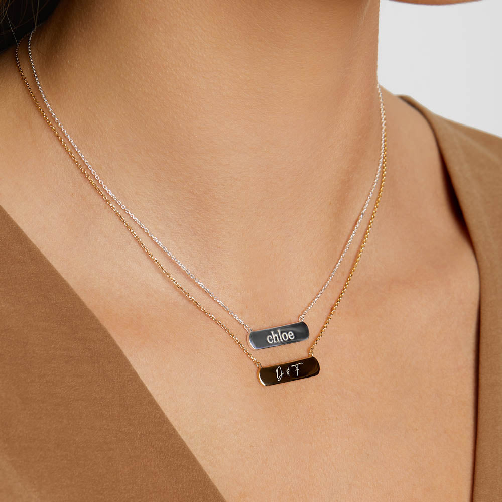 Customizable Sleek Bar Necklace with Personal Engraving 9