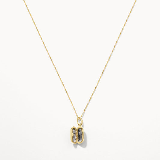 Personalized Gold Rectangle Locket Necklace 2
