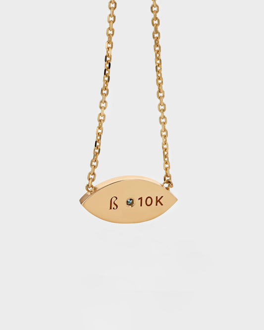 0.05 TCW Blue Topaz Lab-Created Diamond Evil Eye Pendant Necklace 2