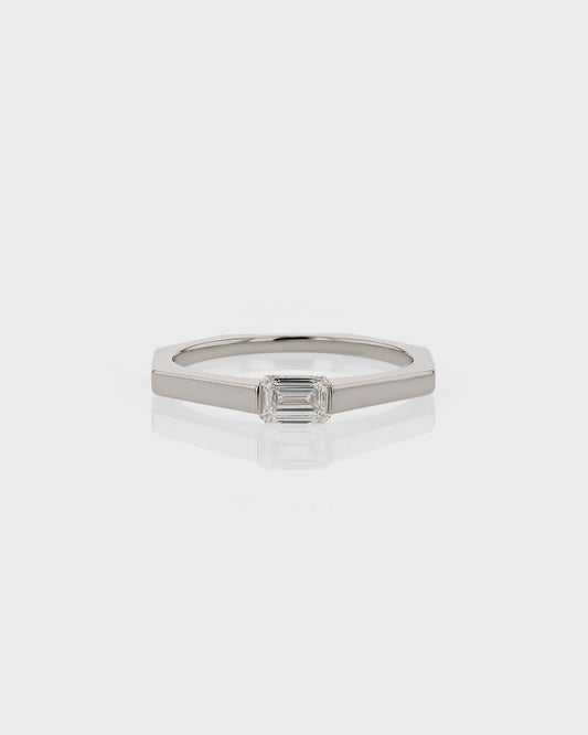 0.50 CT Emerald Lab Grown Diamond Solitaire Wedding Band 1