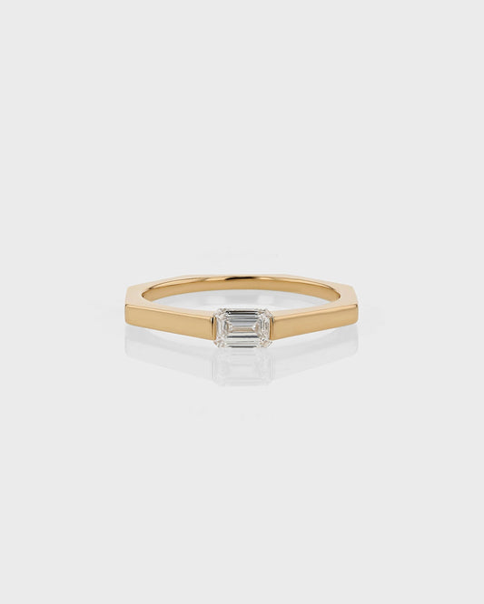 0.50 CT Emerald Lab Grown Diamond Solitaire Wedding Band 1
