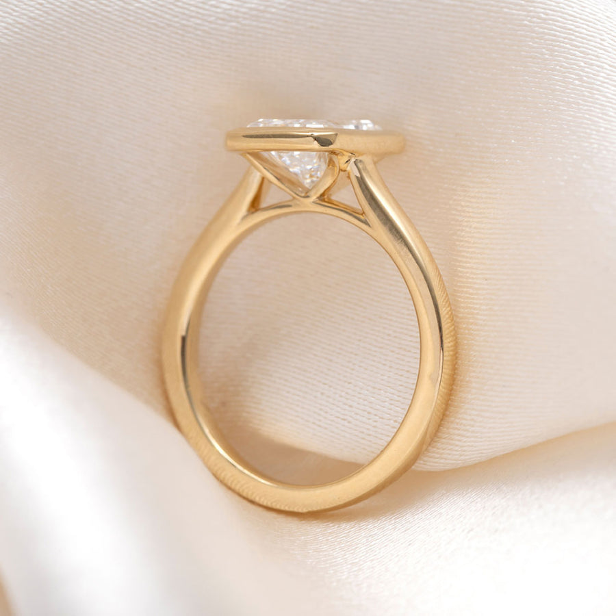 Solitaire & Bezel-2.0 CT Radiant Lab Grown Diamond Engagement Ring