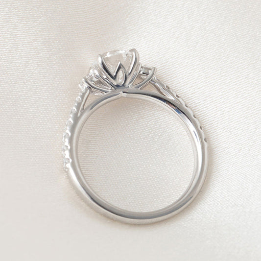 Three Stone-1.0 CT Round Lab Grown Diamond Engagement Ring