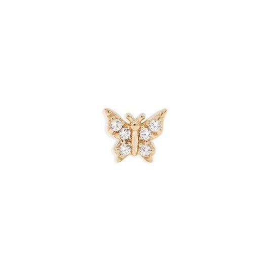 0.05 TCW Lab Grown Diamond Butterfly Single Stud Earring 2