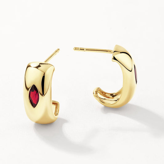 1.2 TCW Marquise Garnet Half Open Hoop Earrings 1