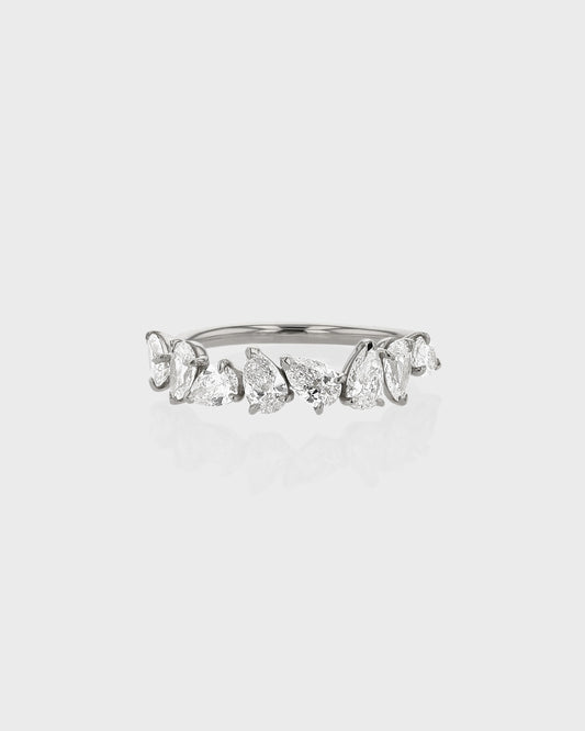 0.30 TCW Pear Lab Grown Diamond Half Eternity  Wedding Band 1