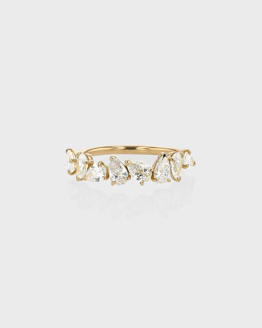 0.30 TCW Pear Lab Grown Diamond  Half Eternity Wedding Band 1
