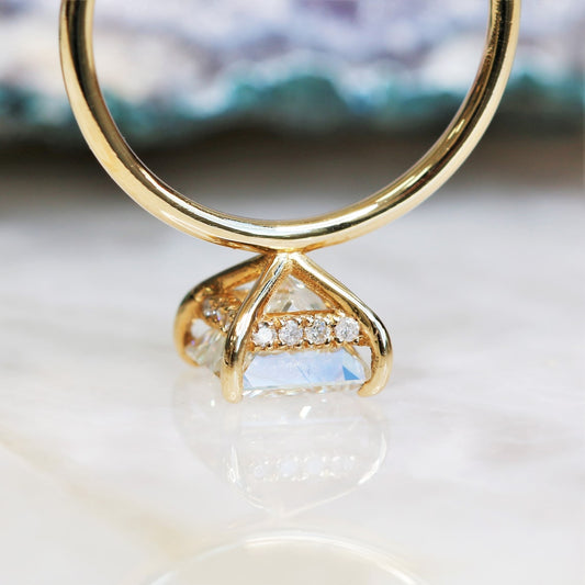 1.5 CT Princess-Cut Lab-Grown Diamond Hidden Halo Engagement Ring 2