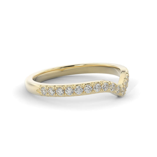 0.21 Carat Round Lab-Grown Diamond Curved Wedding Band 2