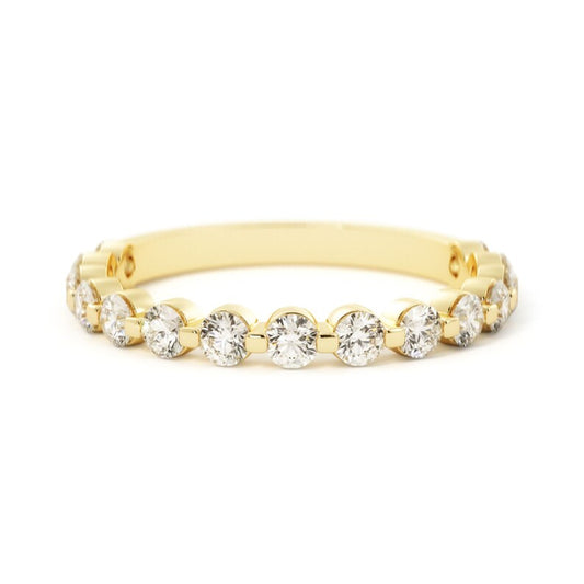 0.60 TCW Round Lab-Grown Diamond Half Eternity Engagement Ring 1