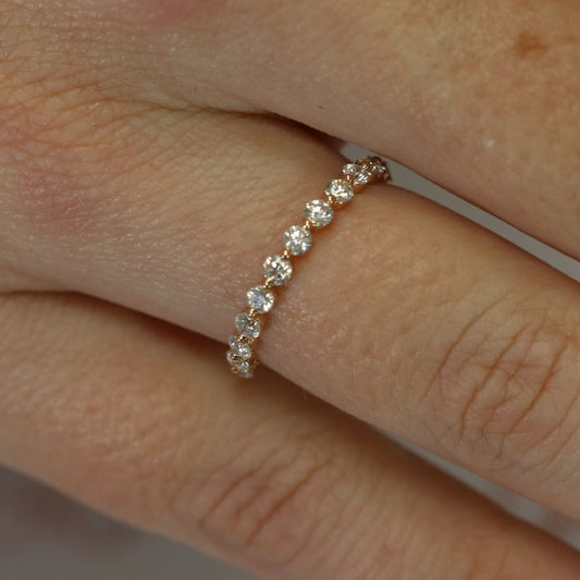 Radiant 0.60 TCW Round Lab-Grown Diamond Half Eternity Wedding Band 1