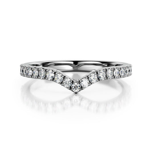 0.21 Carat Round Lab-Grown Diamond Curved Wedding Band 2