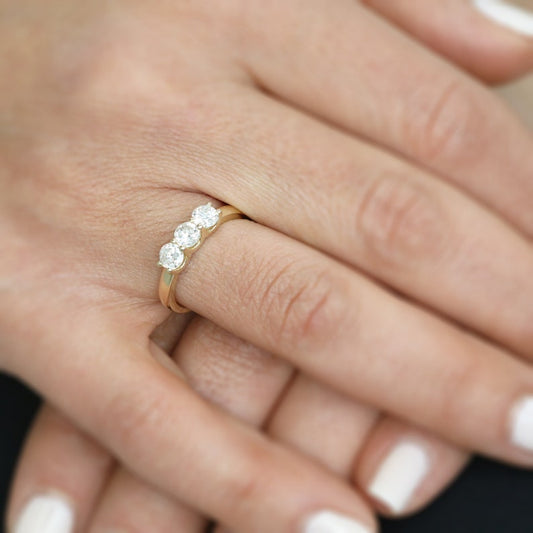 0.75 TCW Round Lab-Grown Diamond Trio Wedding Band 2
