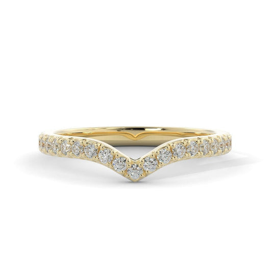 0.21 Carat Round Lab-Grown Diamond Curved Wedding Band 1