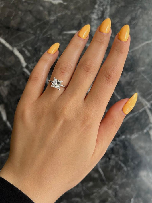 1.5 CT Princess-Cut Lab Diamond Solitaire Engagement Ring 2