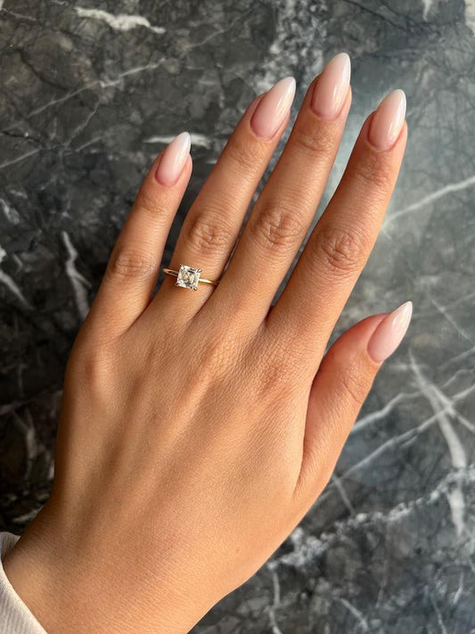 1.0 CT Asscher Cut Lab-Grown Diamond Solitaire Engagement Ring 2