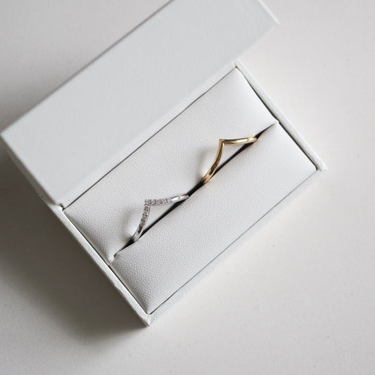 Classic V Shaped Curved Wedding Band 2