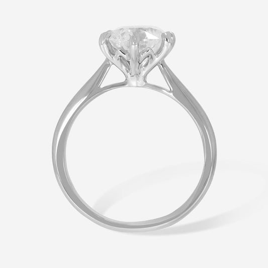 Solitaire Tulip Style-2.0 CT Round Lab Grown Diamond Engagement Ring