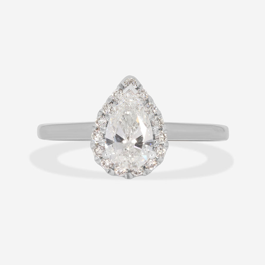 Halo-1.0 CT Pear Lab Grown Diamond Engagement Ring
