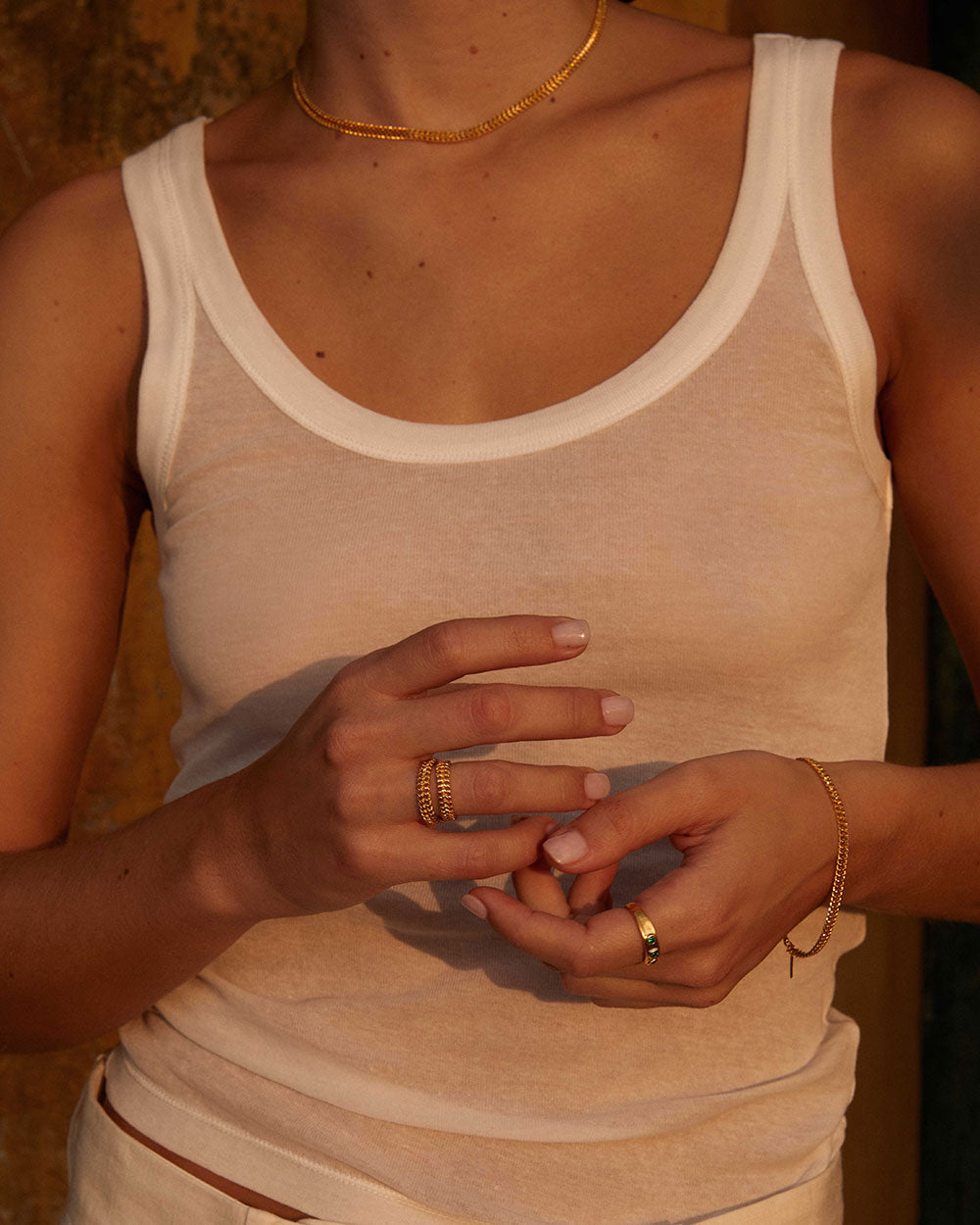 Golden Braided Elegance Wedding Band 5